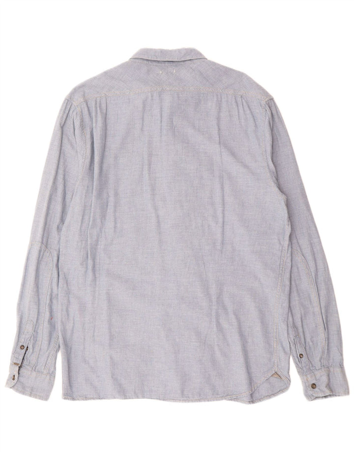 Ανδρικό πουκάμισο SCOTCH & SODA από μεσαίο μπλε βαμβακερό