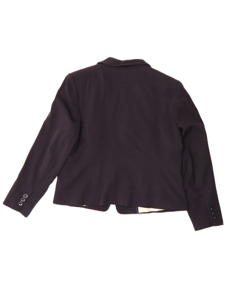 Marks & Spencer Γυναικείο μπουφάν σακάκι με 1 κουμπί UK 18 XL Navy Blue Polyester