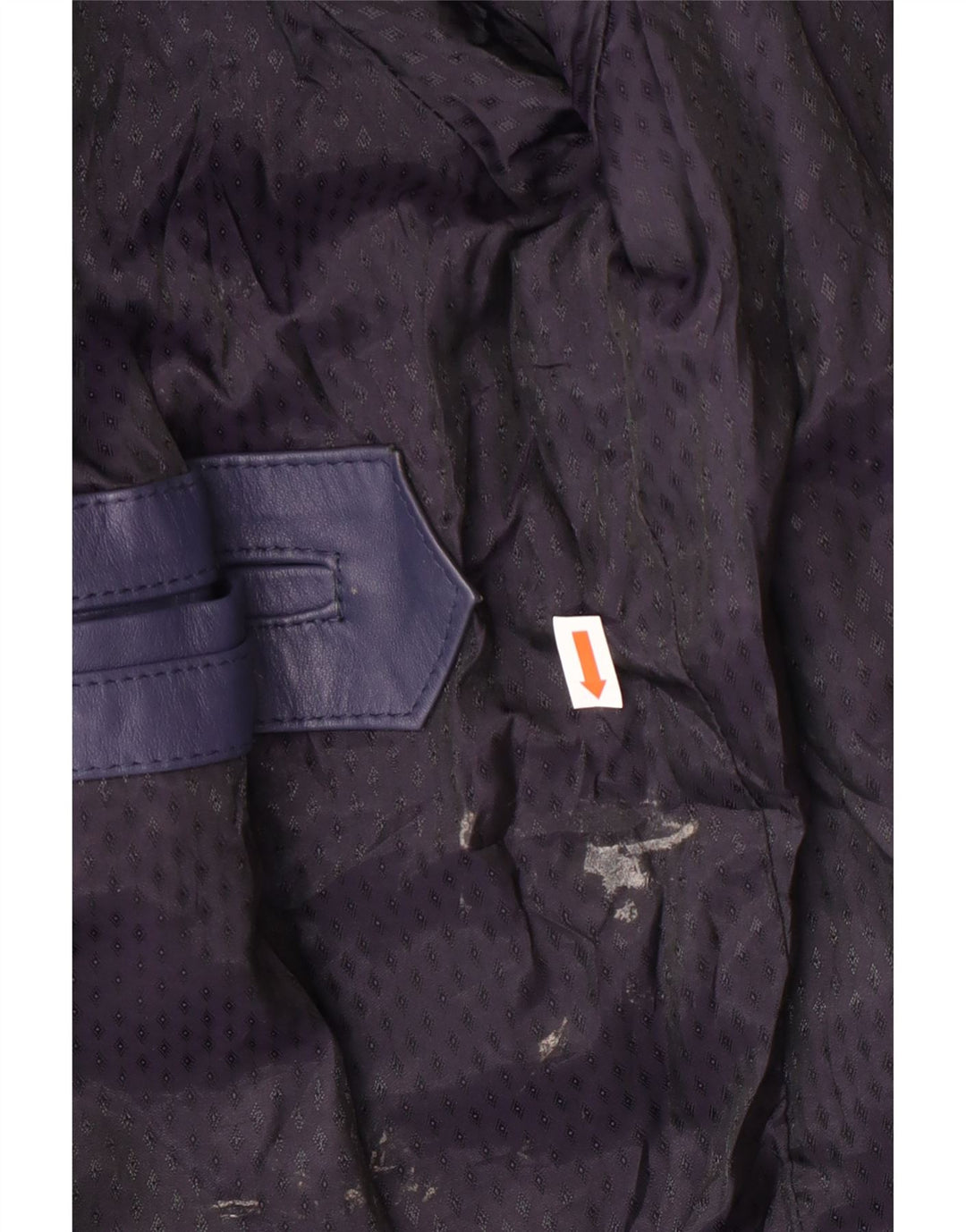 Vintage Γυναικείο Bomber Δερμάτινο Μπουφάν UK 14 Medium Navy Blue