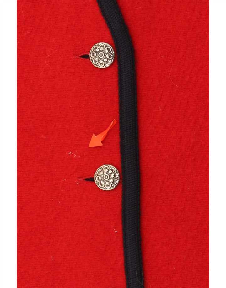 VINTAGE Γυναικείο Αμάνικο Ζακέτα UK 14 Medium Red