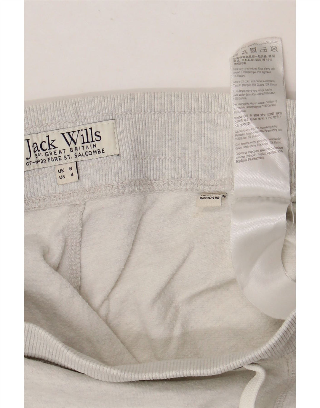 JACK WILLS Γυναικεία αθλητική φόρμα γραφικών παντελόνι Joggers UK 8 Small Grey