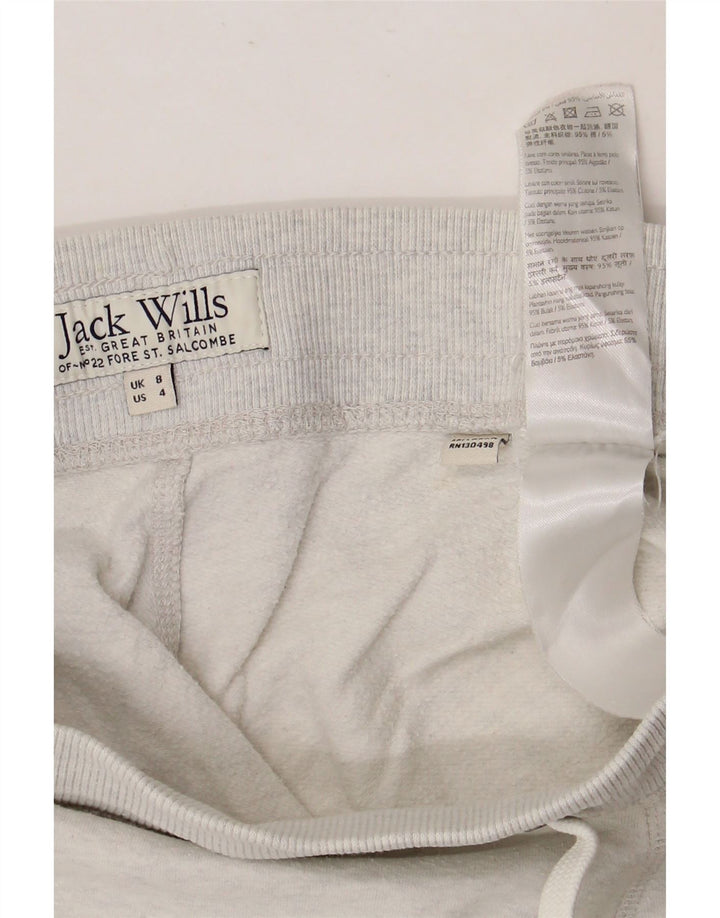 JACK WILLS Γυναικεία αθλητική φόρμα γραφικών παντελόνι Joggers UK 8 Small Grey