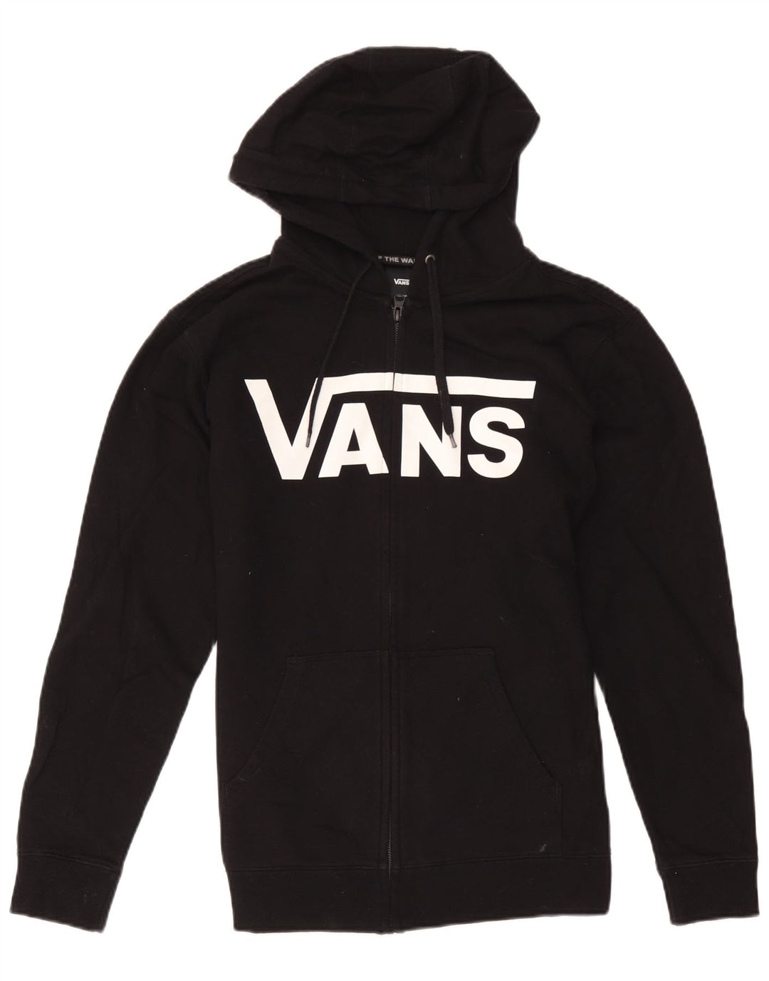 Ανδρικό πουλόβερ με κουκούλα με φερμουάρ Vans, μεσαίο μαύρο βαμβακερό