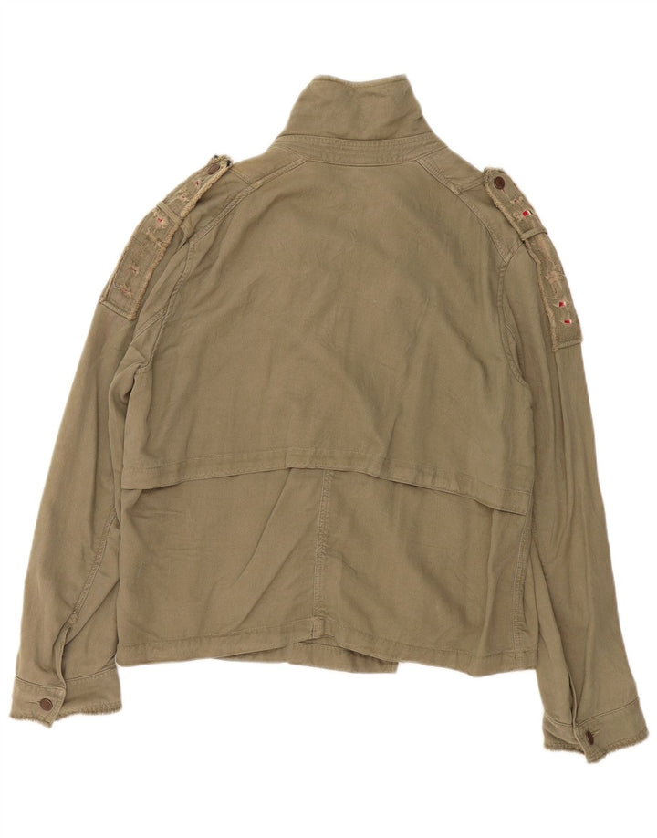 Zara Γυναικείο Στρατιωτικό Μπουφάν UK 14 Medium Khaki Lyocell