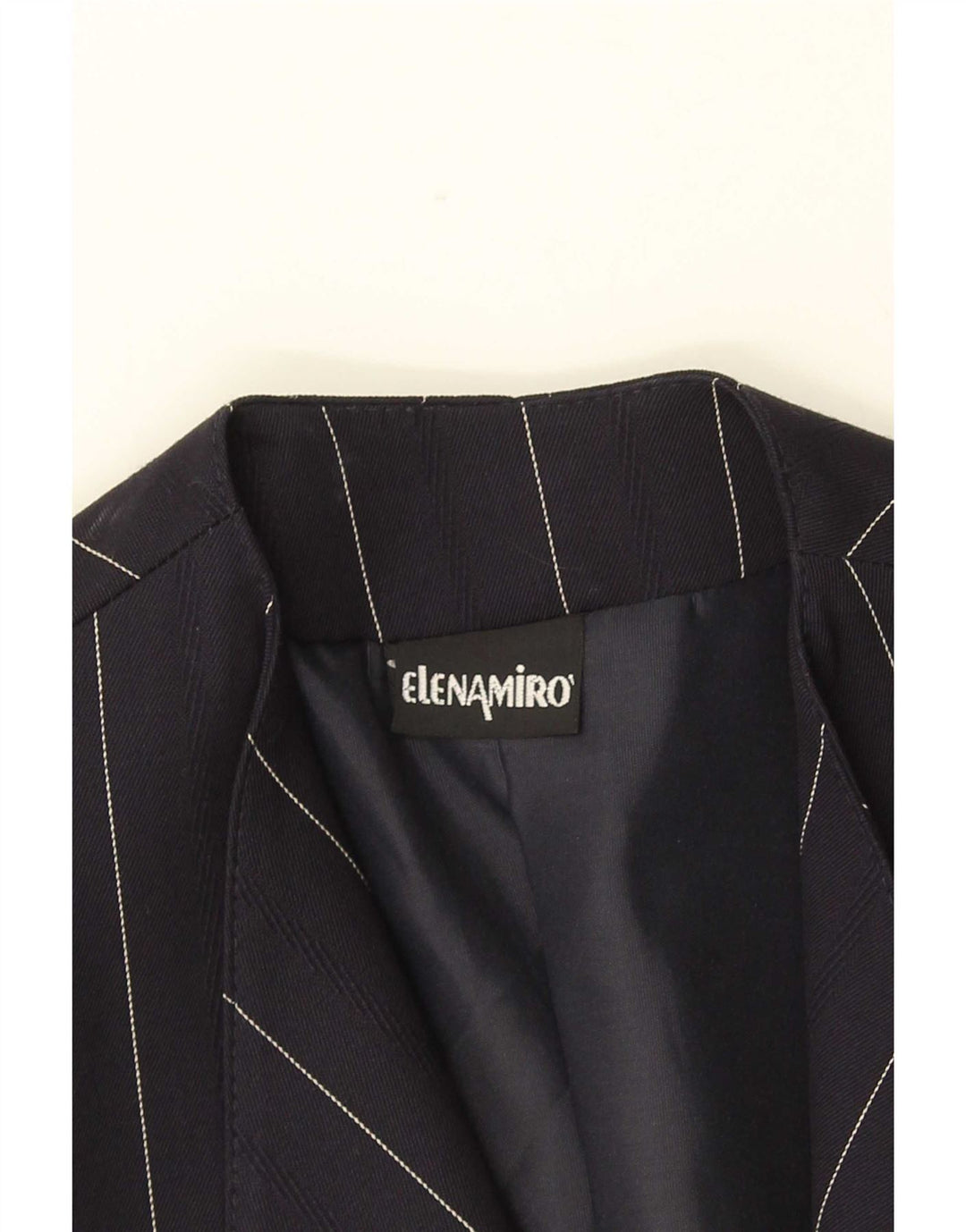 ELENA MIRO Γυναικείο μπουφάν blazer UK 18 XL Navy Blue ριγέ μαλλί