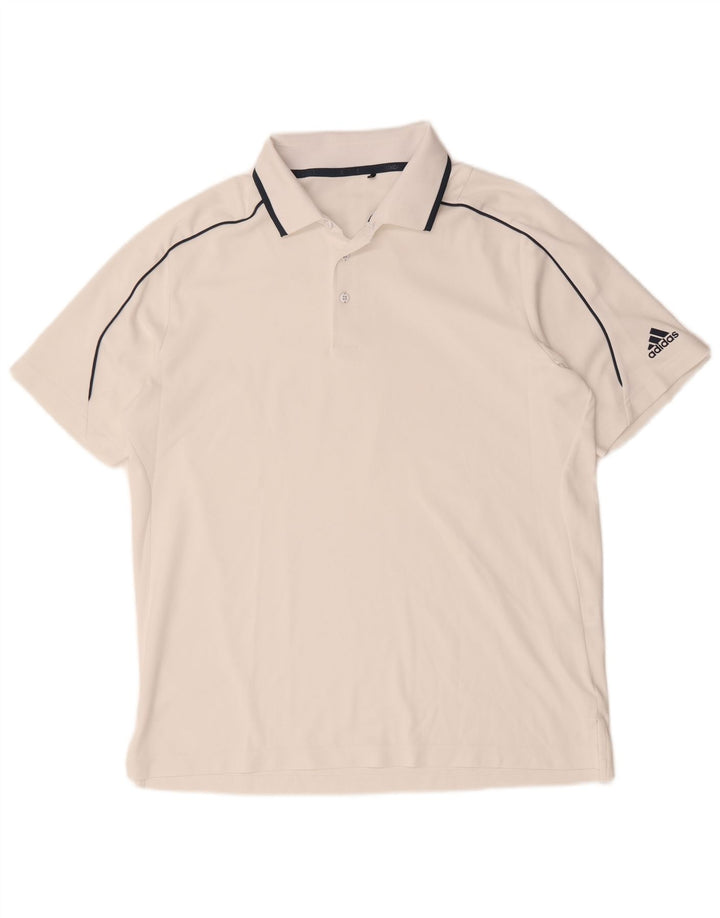 Ανδρικό πουκάμισο Adidas Polo μεγάλο λευκό πολυεστέρα