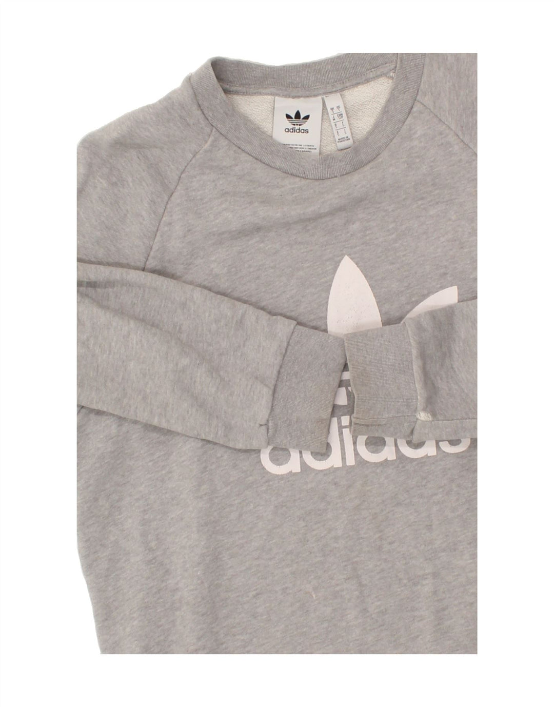 ADIDAS Mens Graphic Sweatshirt Jumper Small Grey Cotton Vintage Adidas and Second-Hand Adidas from Messina Hembry 
