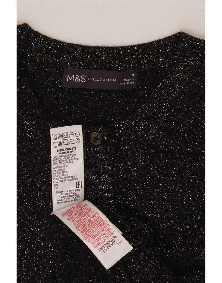 Marks & Spencer Γυναικεία ζακέτα πουλόβερ UK 14 μεγάλη μαύρη βισκόζη