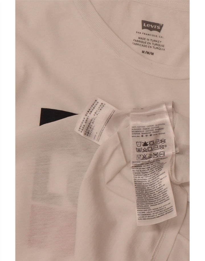 Γυναικείο γραφικό μπλουζάκι LEVI'S Top UK 12 μεσαίο λευκό βαμβακερό