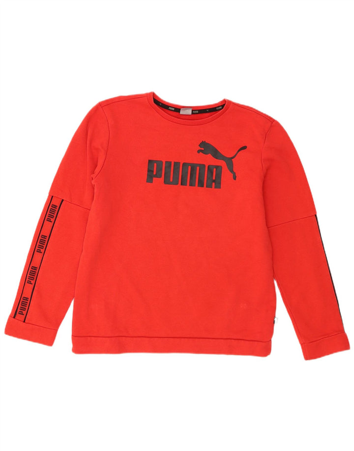 Puma Boys Graphic Φούτερ Jumper 15-16 ετών Κόκκινο βαμβακερό