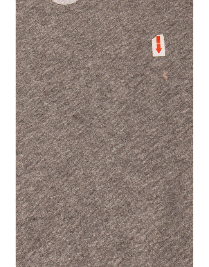 JACK WILLS Γυναικείο γραφικό μπλούζα με κουκούλα UK 14 μεγάλο γκρι βαμβακερό