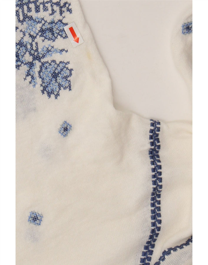 Γυναικεία μπλούζα MONSOON Top UK 16 Large Off White Floral Λευκά είδη