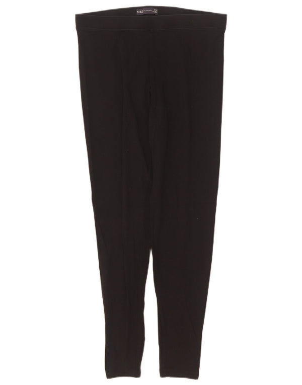 Marks & Spencer Womens Leggings UK 12 Medium Black Cotton
