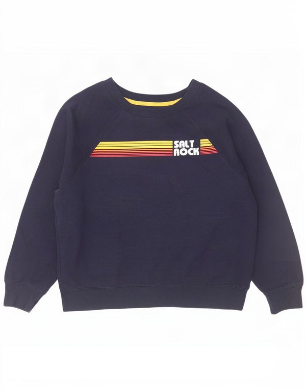 Γυναικείο γραφικό φούτερ Saltrock Jumper UK 12 Medium Navy Blue Cotton
