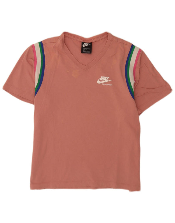 Γυναικείο T-Shirt Nike Top UK 18 XL Ροζ βαμβακερό ριγέ