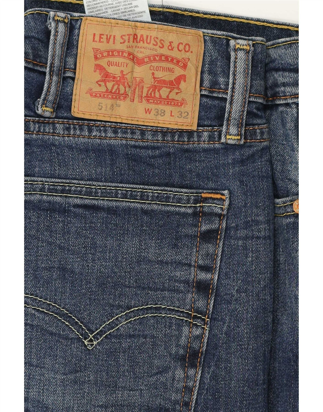 Levi's Mens 514 Straight Jeans W38 L27 Μπλε Βαμβακερό