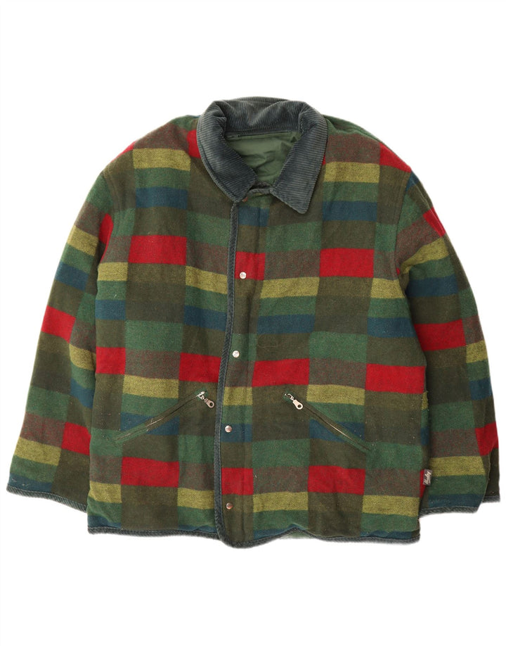 Vintage Ανδρικό αναστρέψιμο μπουφάν UK 44 2XL Green Check