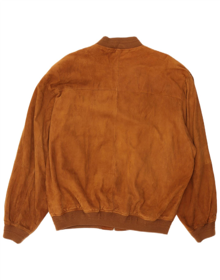 Gatsby Ανδρικό Suede Bomber Jacket UK 38 Medium Beige Leather