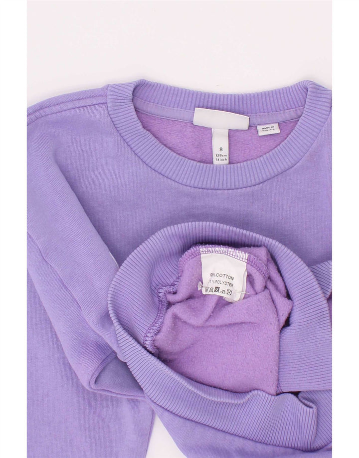 Γραφικό Φούτερ Lacoste Boys Jumper 7-8 ετών Μωβ βαμβακερό