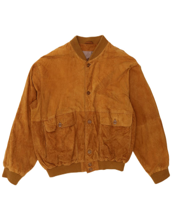 Vintage Ανδρικό Suede Bomber Jacket IT 58 4XL Καφέ