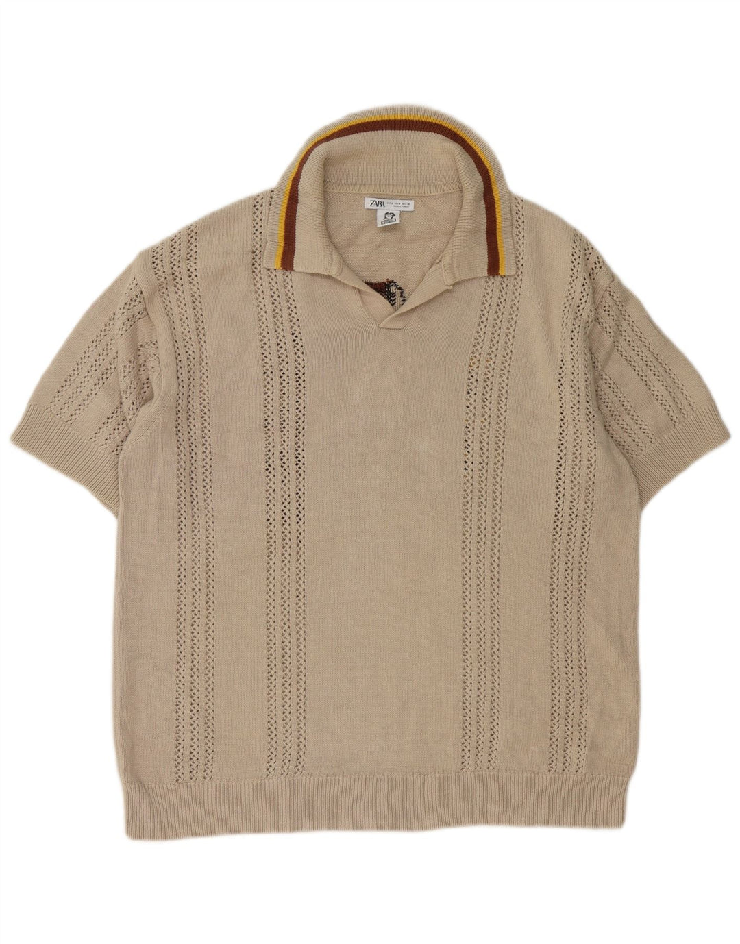 Zara Ανδρικό πουλόβερ Inigo Studio Graphic Polo Neck Jumper Medium Beige