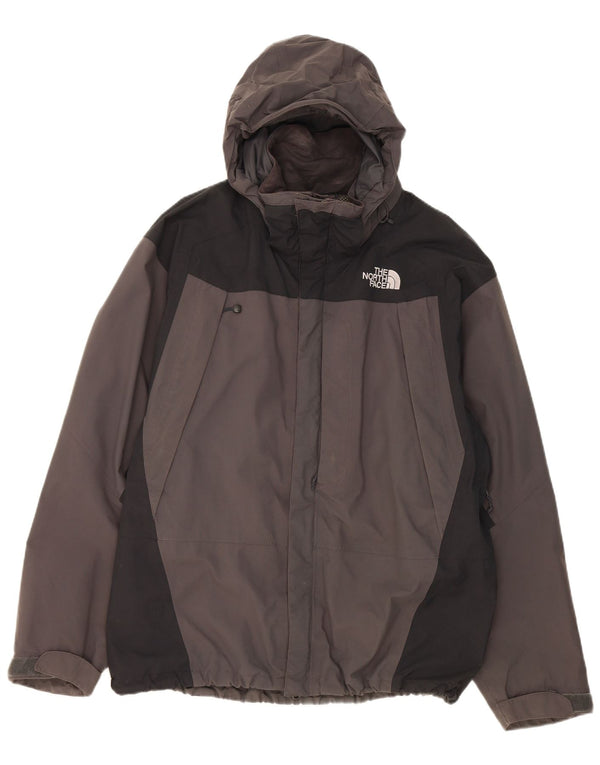 The North Face Ανδρικό μπουφάν βροχής με κουκούλα UK 40 Large Grey Colourblock Nylon