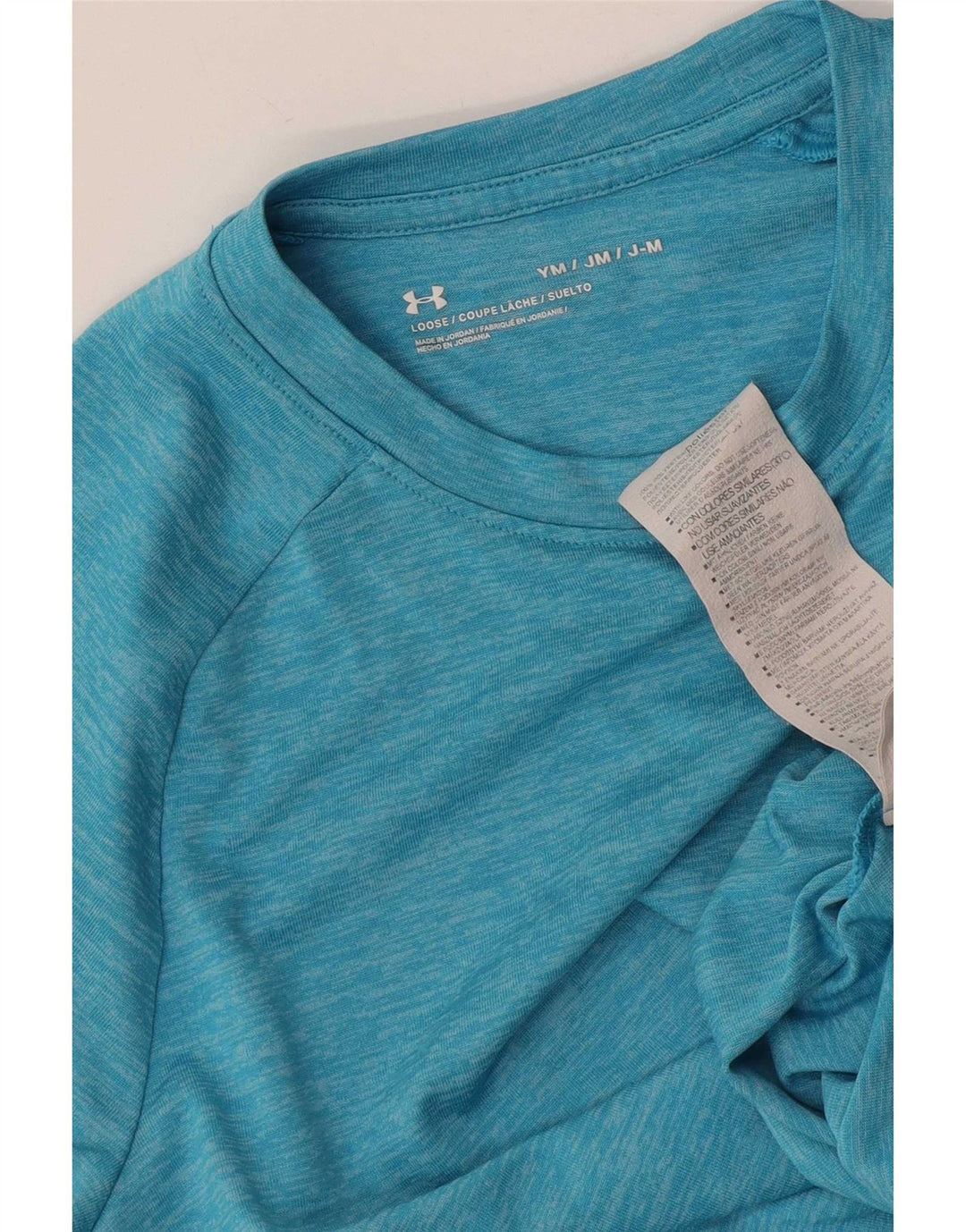 Under Armour Boys T-shirt Top 9-10 Years Medium Blue Flecked Polyester