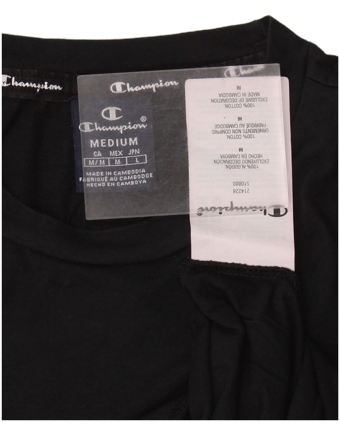 Ανδρικό γραφικό T-Shirt Champion Top Μεσαίο μαύρο βαμβακερό