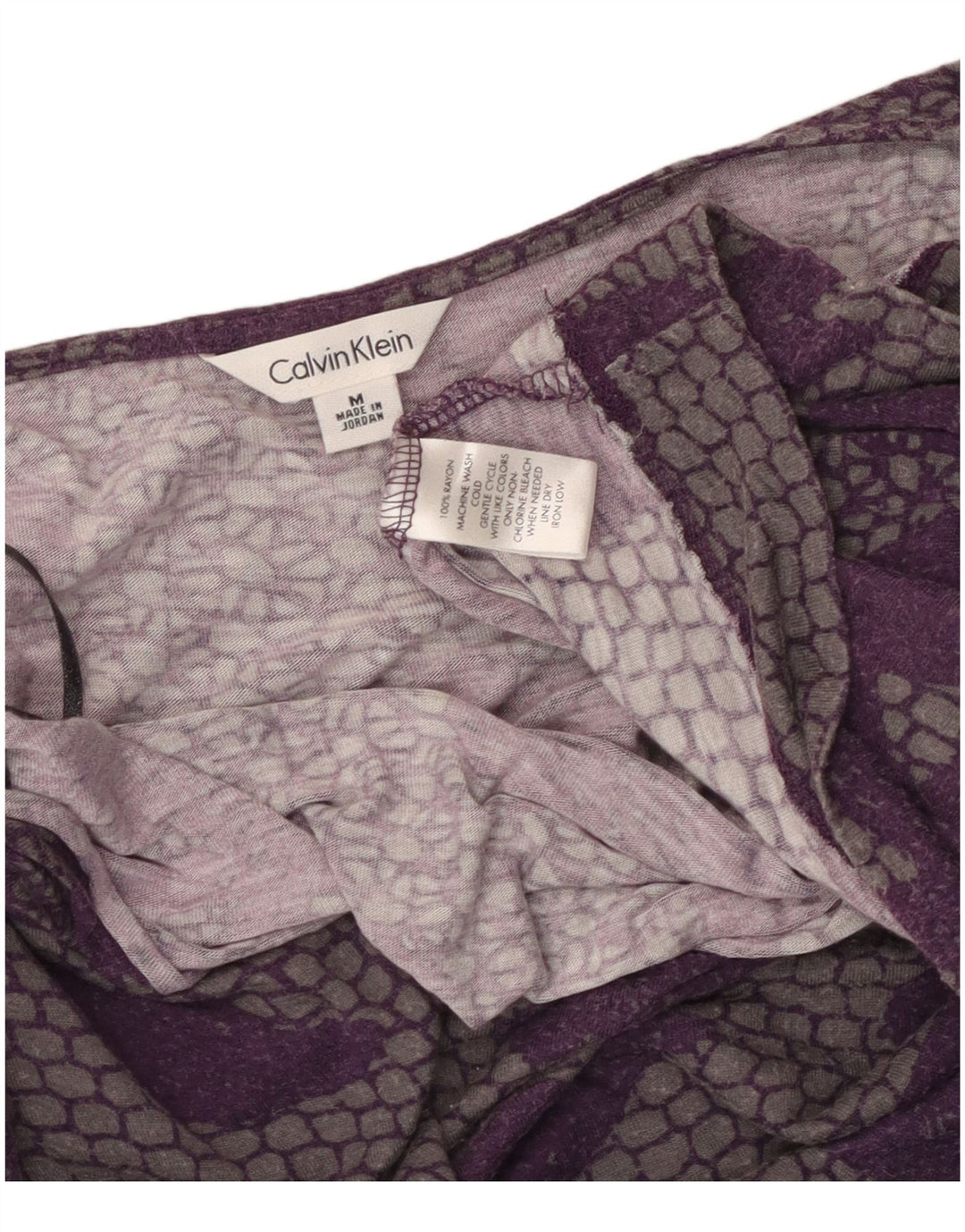 Γυναικεία μπλούζα CALVIN KLEIN Τοπ UK 12 Medium Purple Floral Rayon