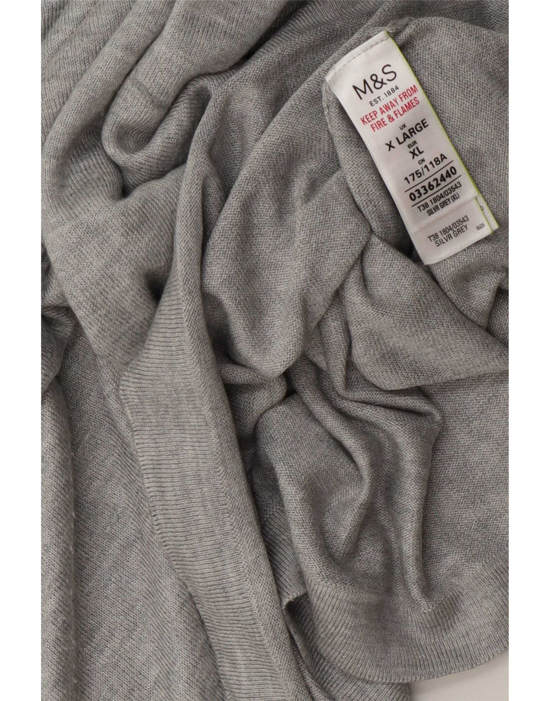 Marks & Spencer Γυναικείο πουλόβερ με λαιμόκοψη μεγάλου μεγέθους UK 18 XL γκρι