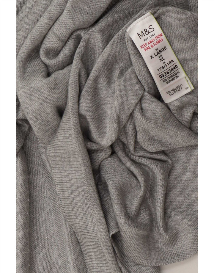 Marks & Spencer Γυναικείο πουλόβερ με λαιμόκοψη μεγάλου μεγέθους UK 18 XL γκρι