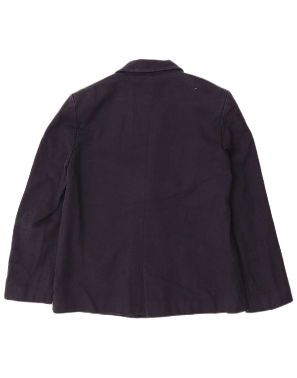 ZARA Γυναικείο σακάκι με διπλό στήθος UK 10 Small Navy Blue Cotton