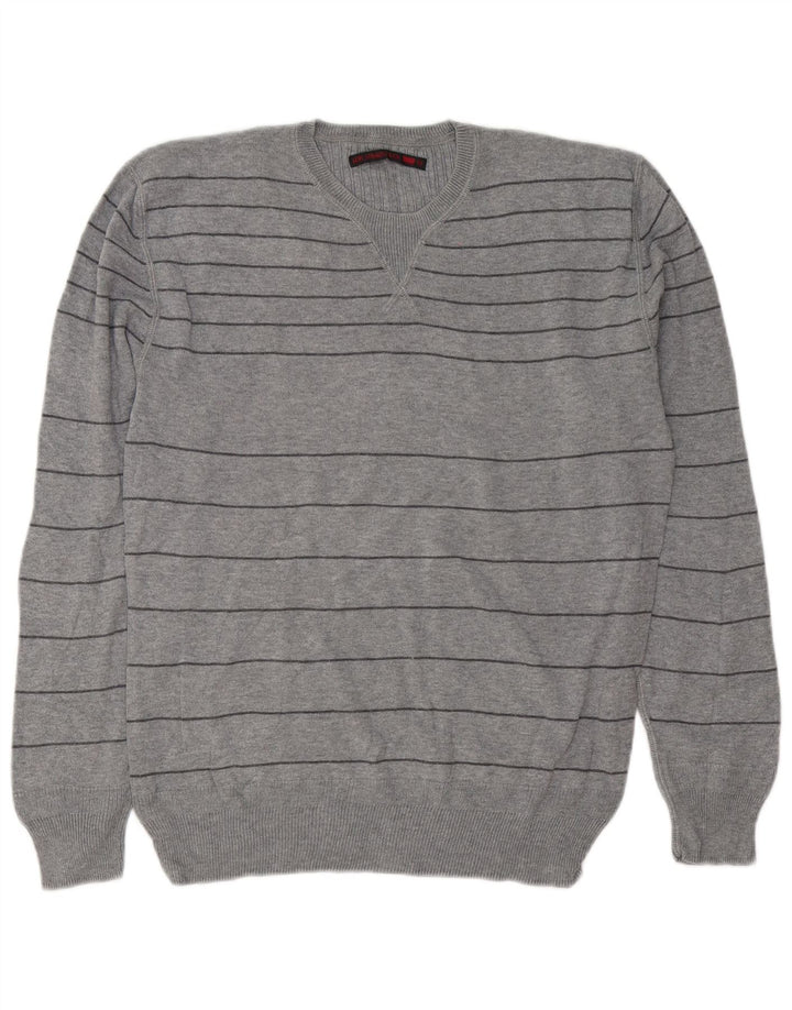 Ανδρικό πουλόβερ Levi's Crew Neck Jumper Βαμβακερό μεσαίο γκρι ριγέ