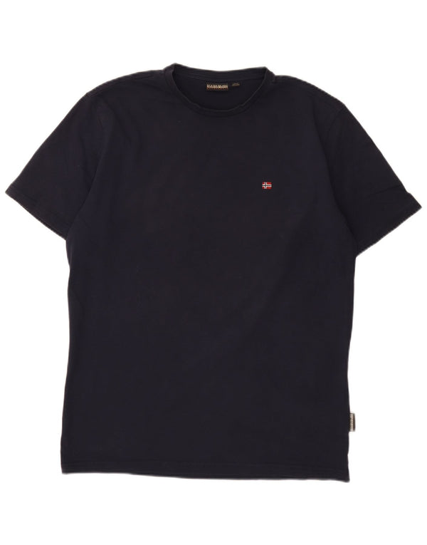 Napapijri Mens Geographic T-Shirt Top Medium Navy Blue Cotton