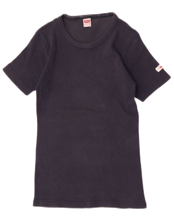 Γυναικείο T-Shirt Levi's Top UK 14 Large Navy Blue από βαμβάκι