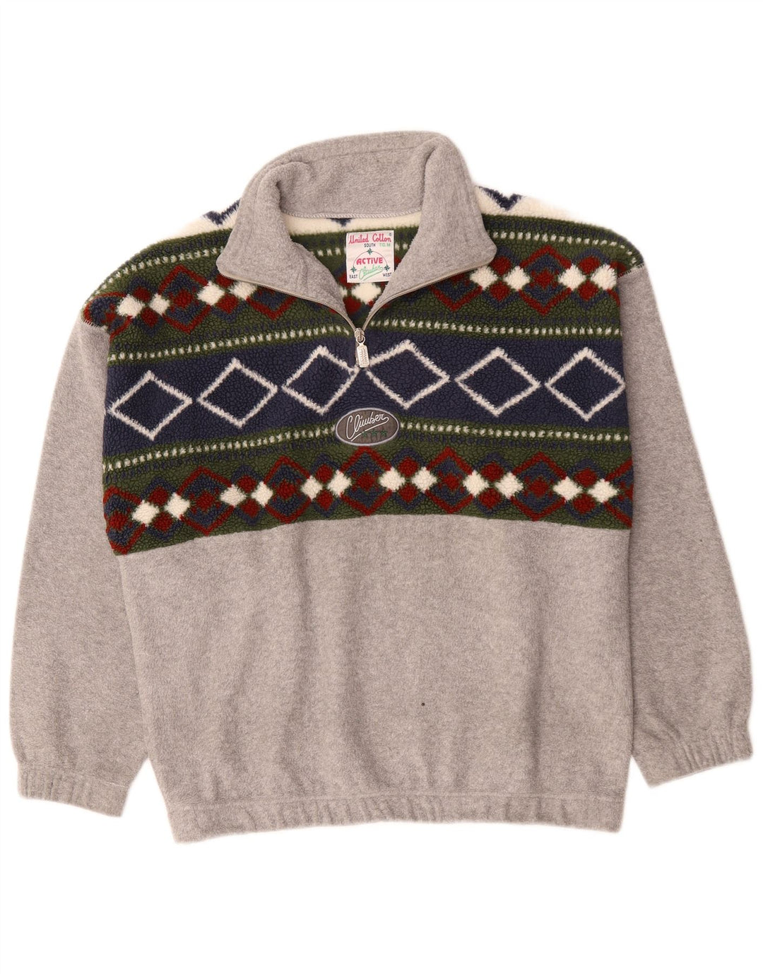 Ενεργό ανδρικό φερμουάρ με φερμουάρ από φλις, μεσαίο γκρι, πολυεστέρας