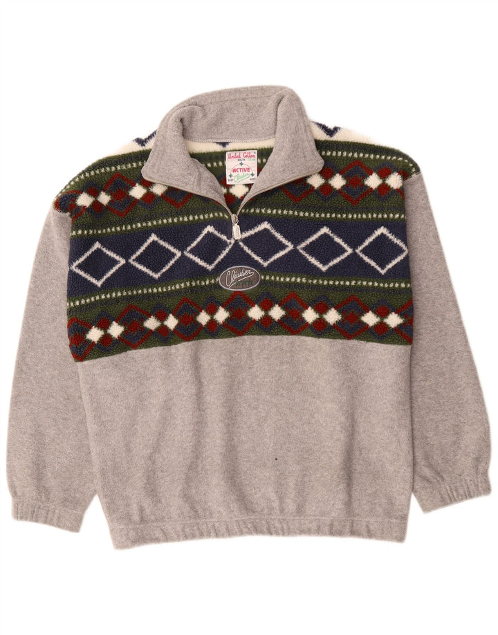 Ενεργό ανδρικό φερμουάρ με φερμουάρ από φλις, μεσαίο γκρι, πολυεστέρας