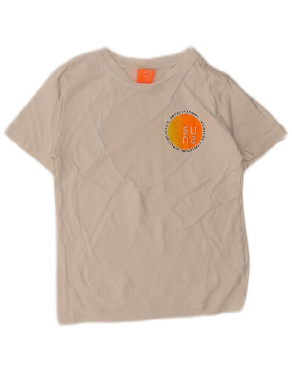 Γραφικό T-Shirt Oakley Boys Top 7-8 ετών μεγάλο λευκό βαμβακερό