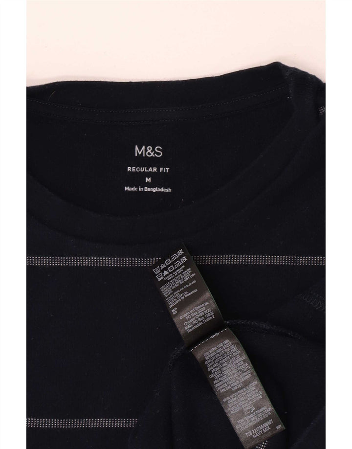 Ανδρικό μπλουζάκι Marks & Spencer, κανονική εφαρμογή, μεσαίο μπλε ριγέ