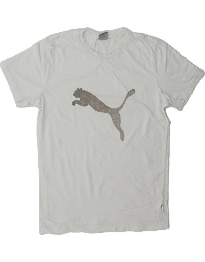 PUMA Mens Graphic T-Shirt Top Medium White Cotton Vintage Puma and Second-Hand Puma from Messina Hembry 