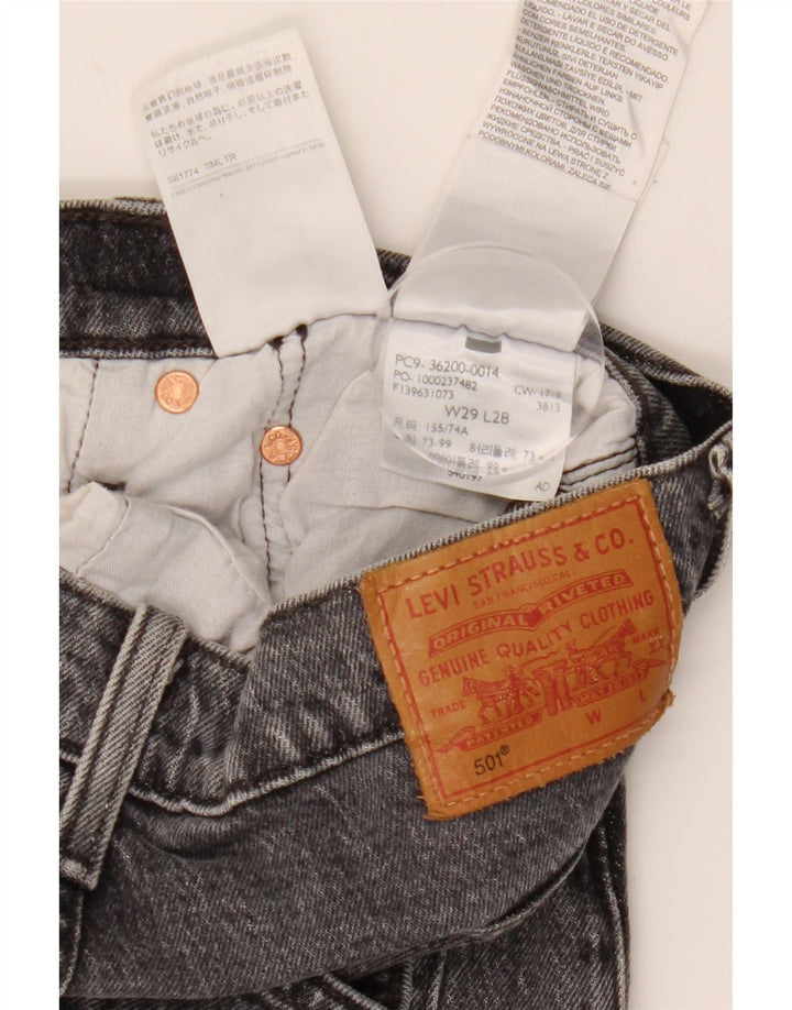 Levi's Womens 501 Straight Jeans W29 L28 Γκρι βαμβακερό
