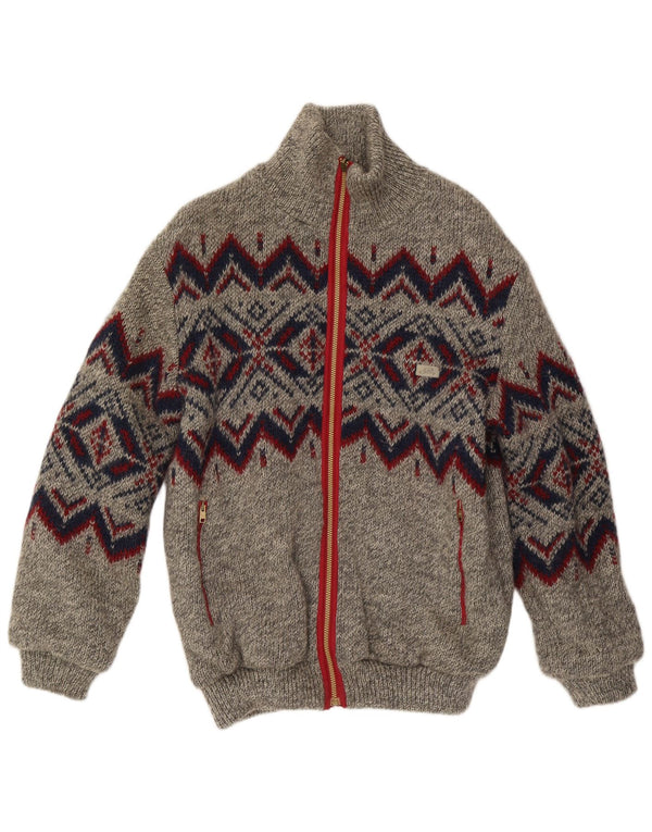 Ανδρικό πλεκτό Silvy Reversible Jacket UK 40 Large Grey Geometric
