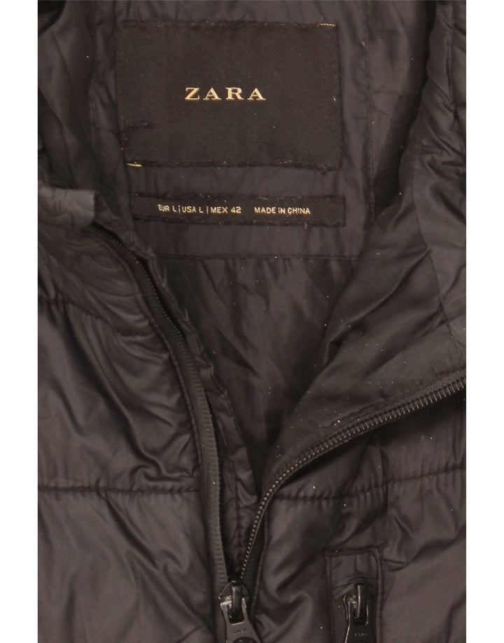 Zara Ανδρικό μπουφάν με επένδυση UK 40 Large Black Polyamide