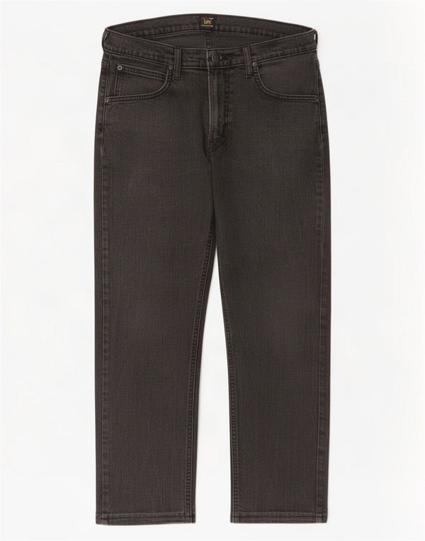 Lee Mens Daren Zip Fly Cropped Straight Jeans W33 L25 Μαύρο βαμβακερό