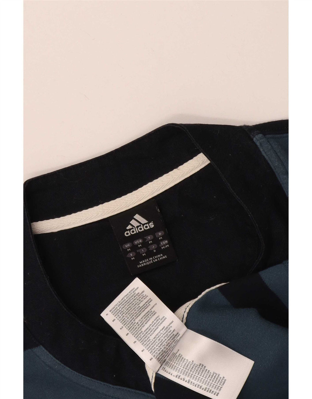 Ανδρικό T-Shirt Adidas Top Βαμβακερό μεσαίο μπλε ριγέ