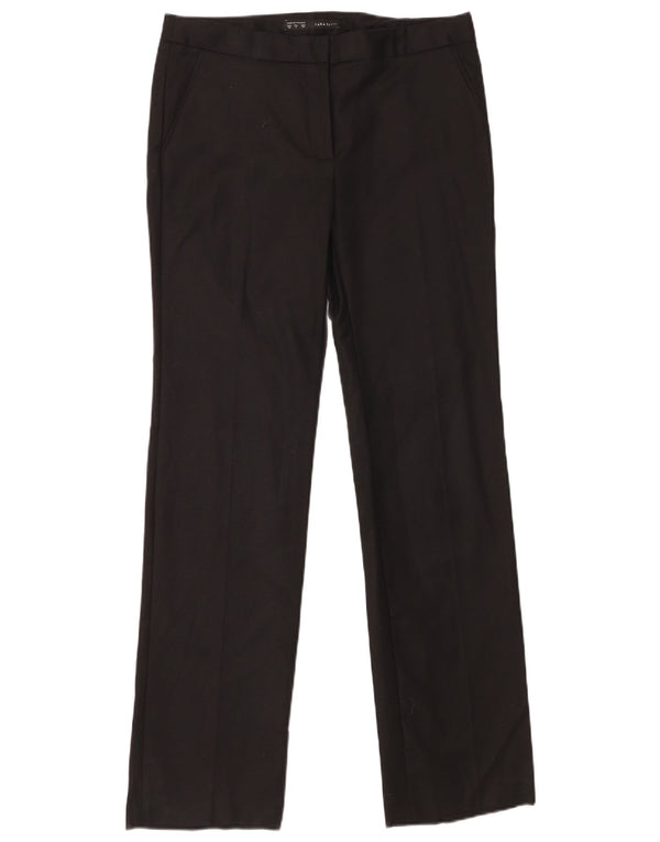 Zara Womens Straight Chino Trousers EU 38 Small W28 L33 Black Cotton