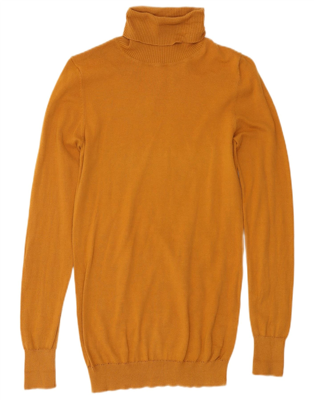 Γυναικείο πουλόβερ Benetton με ρολό λαιμόκοψη UK 8 Small Yellow