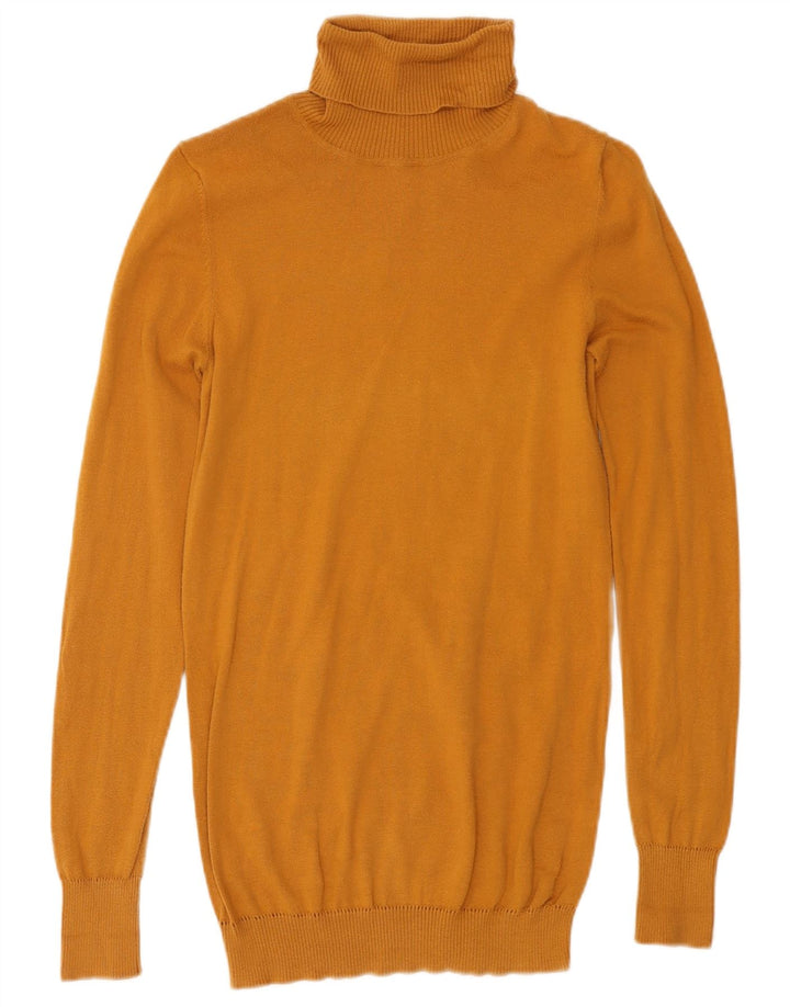 Γυναικείο πουλόβερ Benetton με ρολό λαιμόκοψη UK 8 Small Yellow