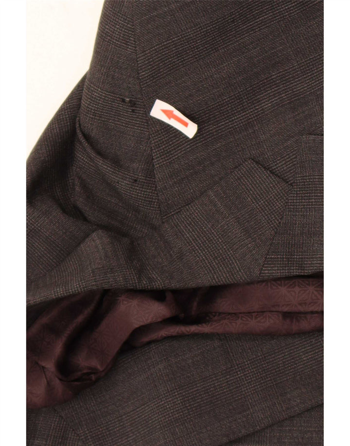 Marks & Spencer Ανδρικό σακάκι σακάκι με 2 κουμπιά UK 46 XL Grey Check Wool