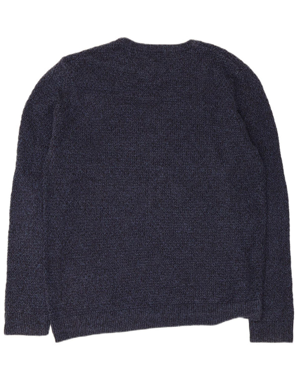Jack & Jones Ανδρικό πουλόβερ με λαιμόκοψη XL Βαμβακερό σε μπλε μπλέ